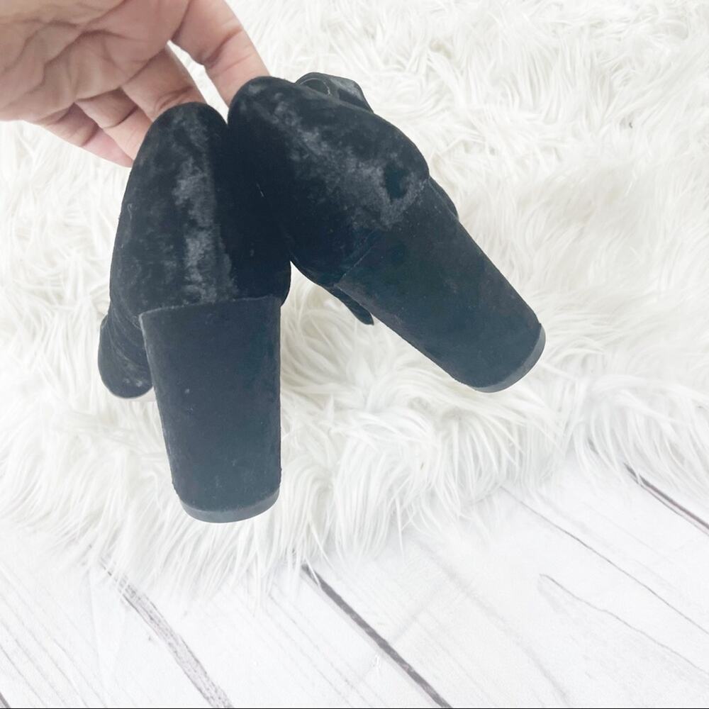 Sole Society Women's Cosima Black‎ Crushed Velvet Mary Jane Heels Y2K Size 8.5 - Picture 4 of 6